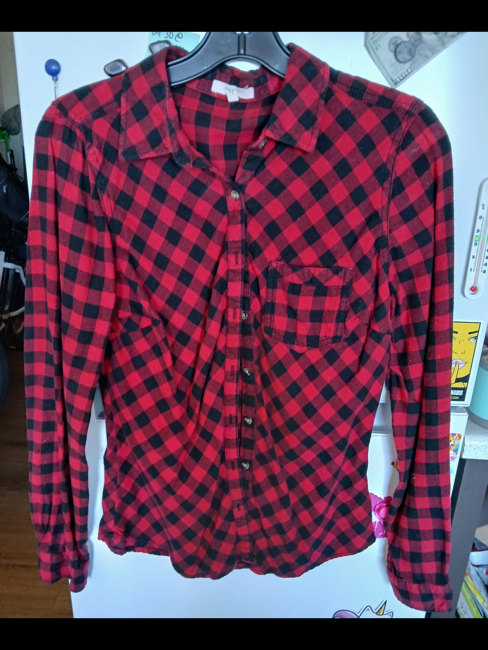 Maurices Red & Black Plaid Shirt